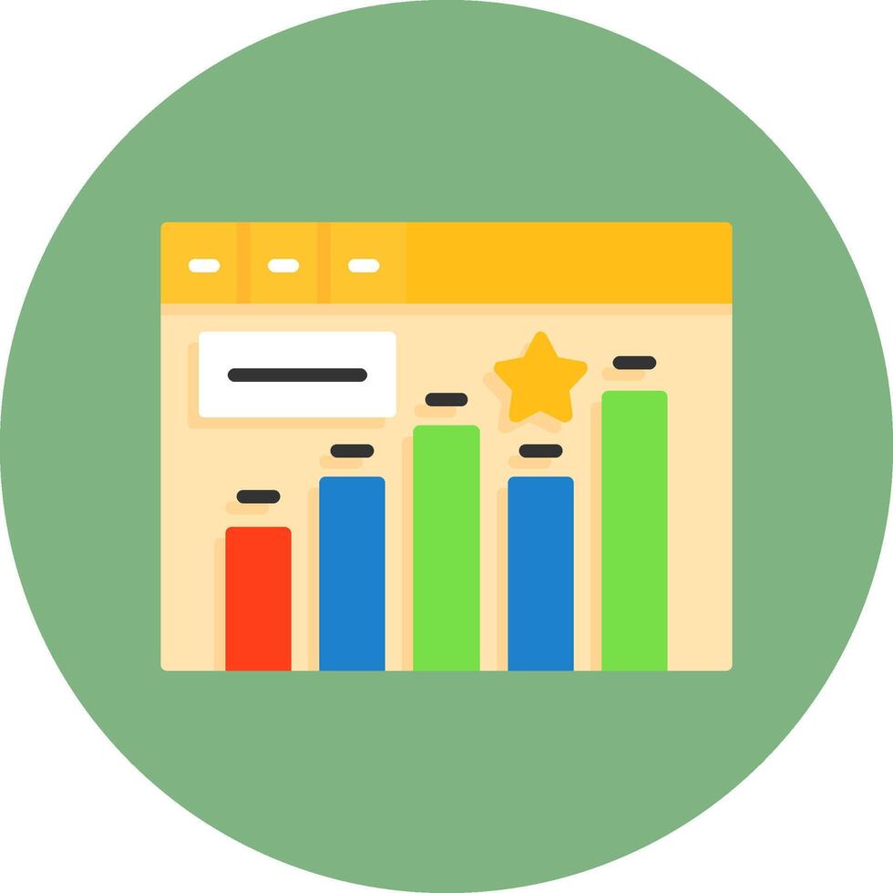 Paid advertising analytics Flat Circle Icon Style vector