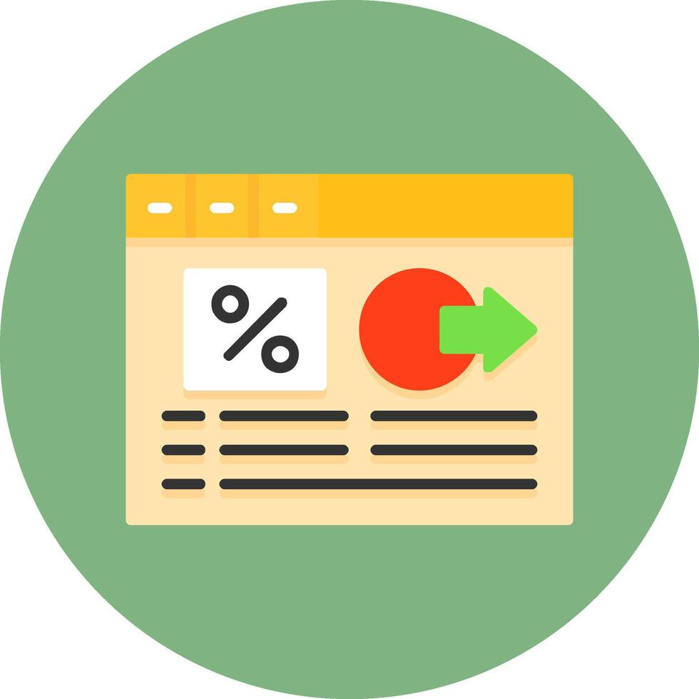 Bounce rate Flat Circle Icon Style vector