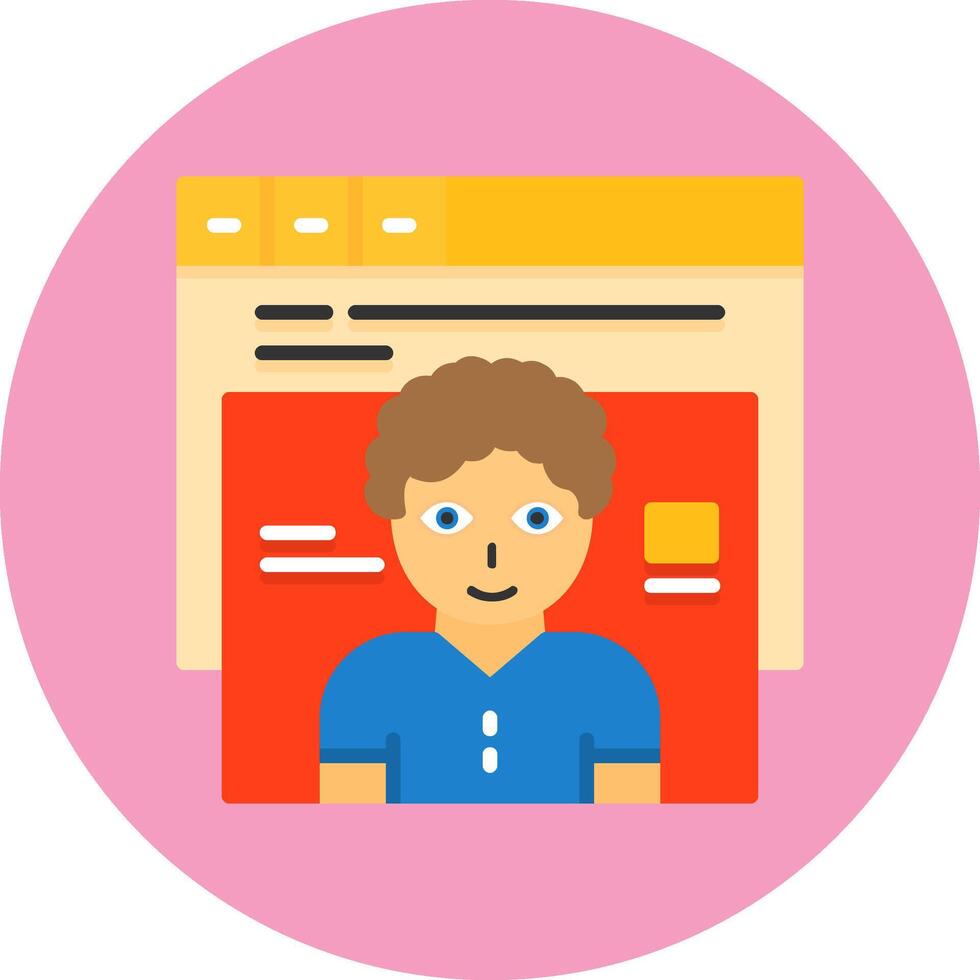 Unique visitors Flat Circle Icon Style vector