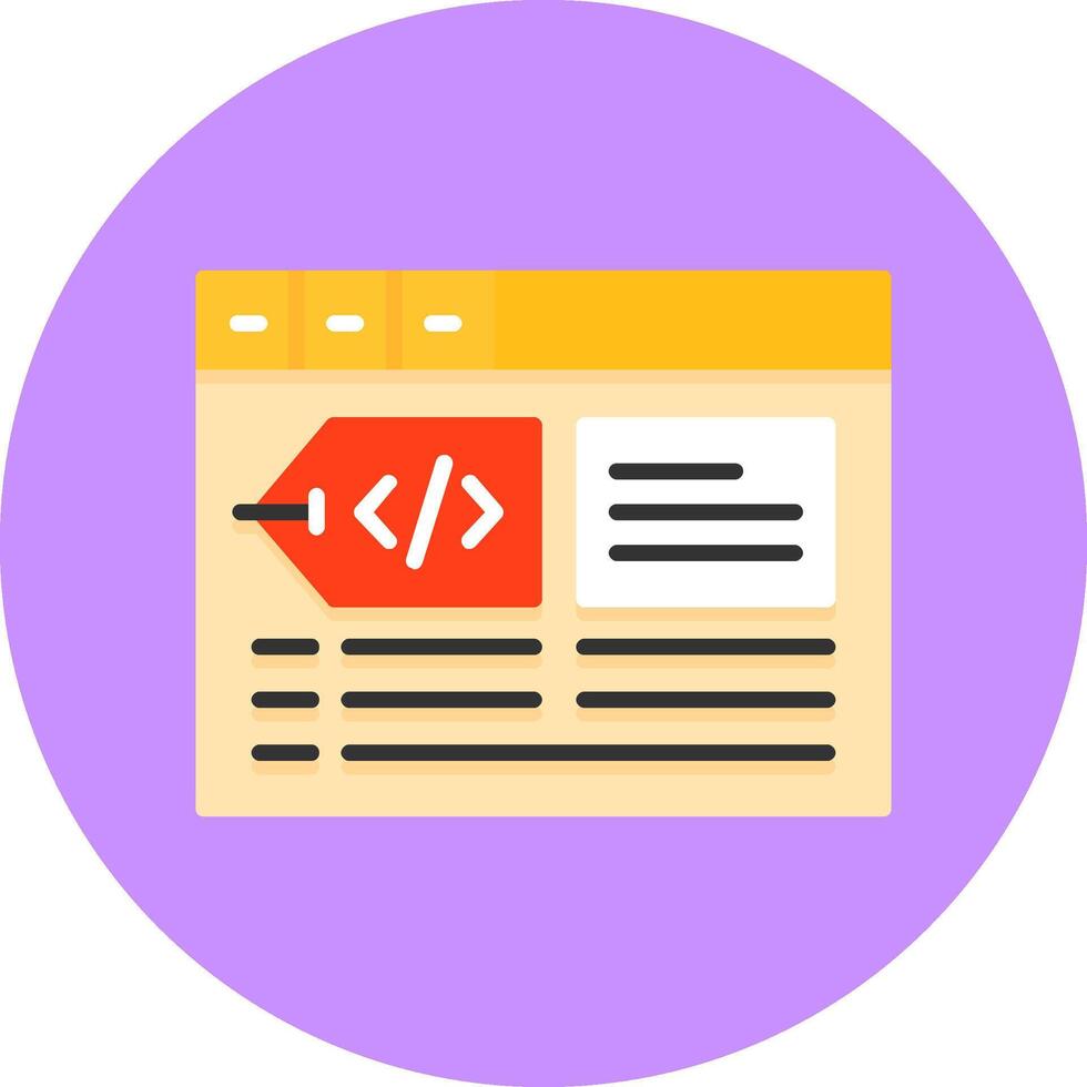 Meta tags Flat Circle Icon Style vector