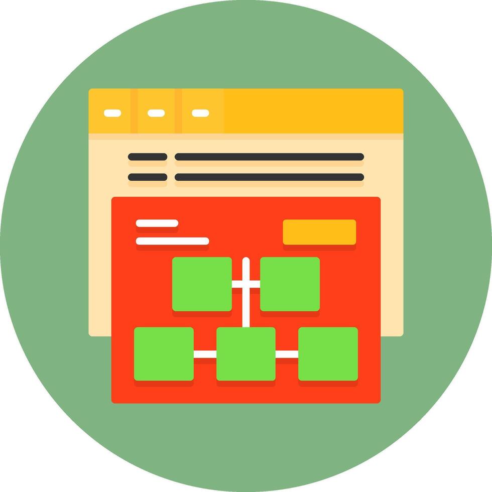 Sitemap Flat Circle Icon Style vector