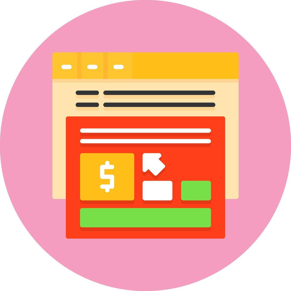 ROI Flat Circle Icon Style vector