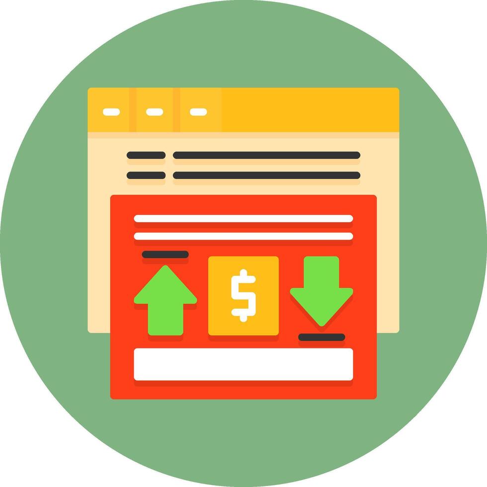 Cost per click Flat Circle Icon Style vector