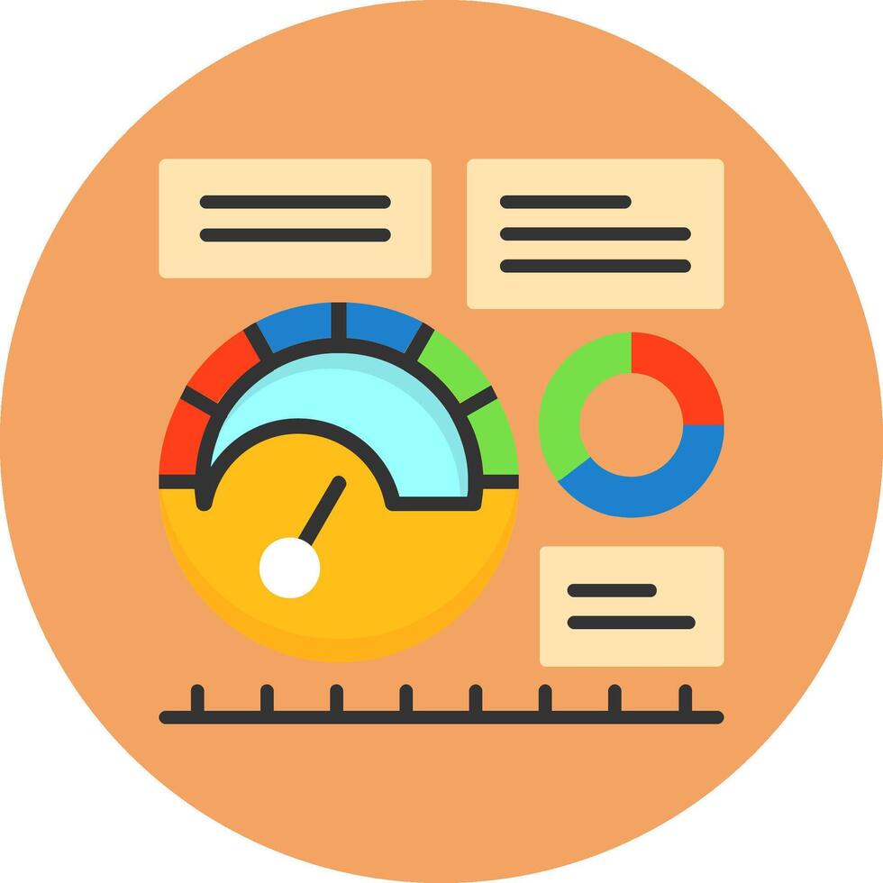 KPI Flat Circle Icon Style vector