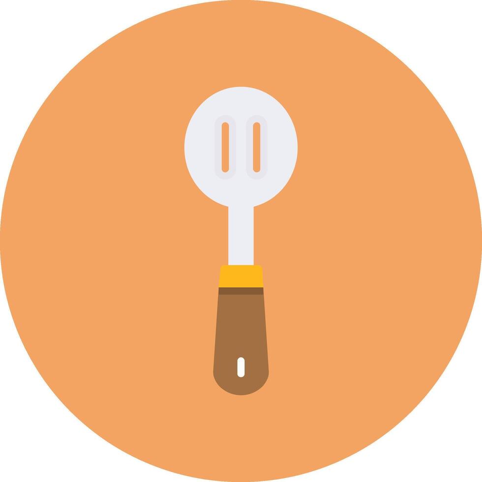 Slotted spoon Flat Circle Style Icon vector