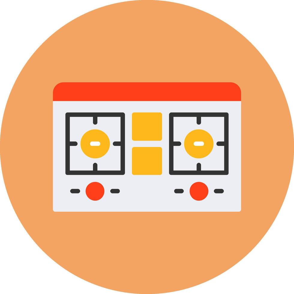 Hob Flat Circle Style Icon vector