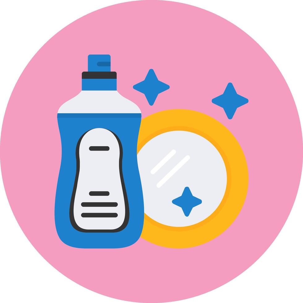 Dish washing Flat Circle Style Icon vector