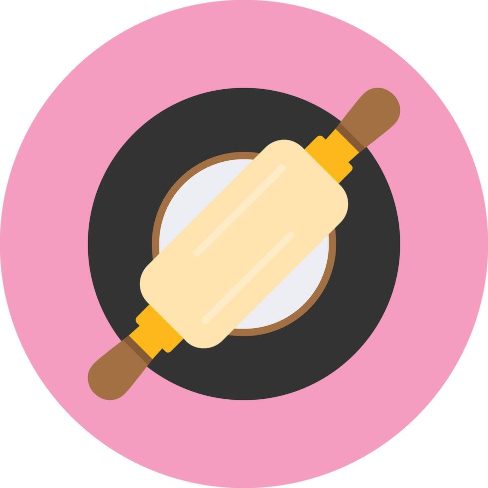 Rolling pin Flat Circle Style Icon vector