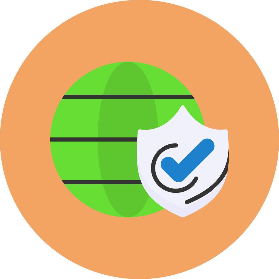 Global protection Flat Circle Style Icon vector