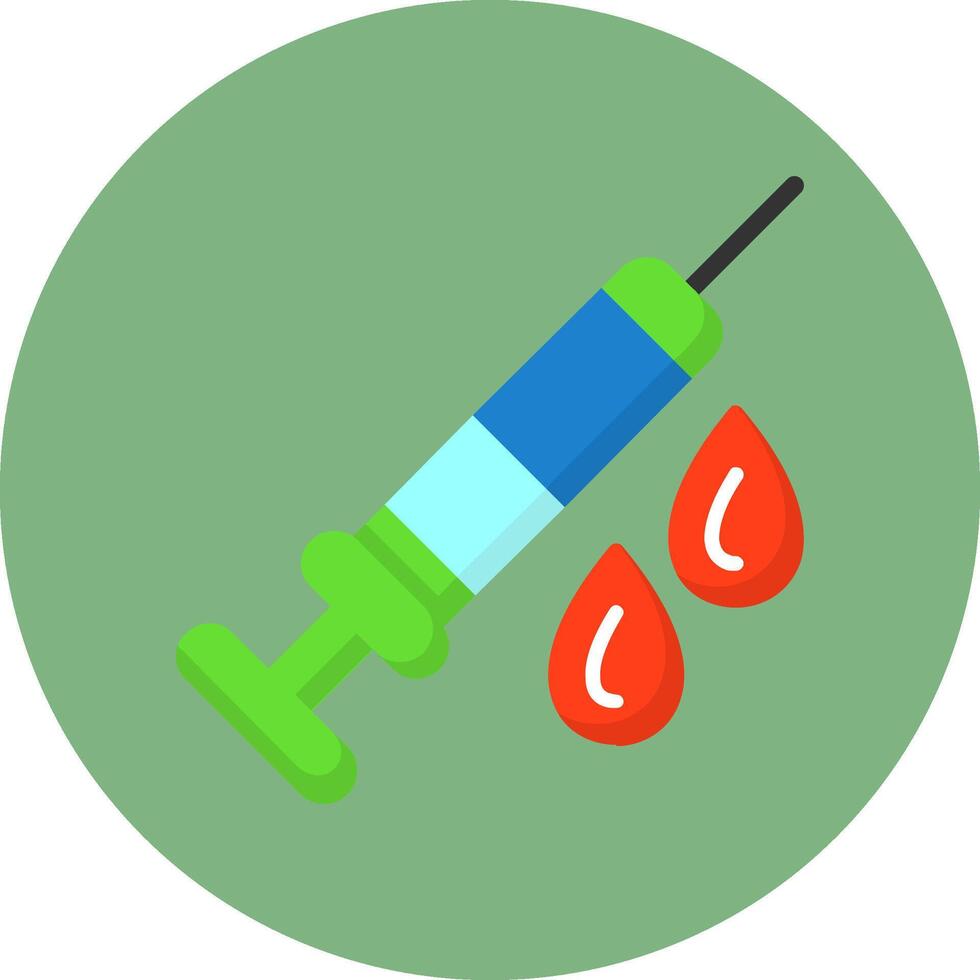 Syringe Flat Circle Style Icon vector
