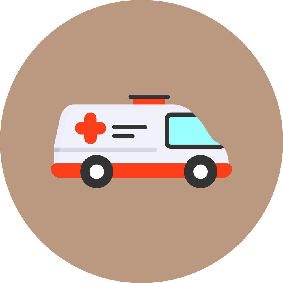 Ambulance Flat Circle Style Icon vector