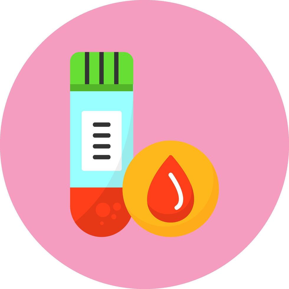 Blood test Flat Circle Style Icon vector