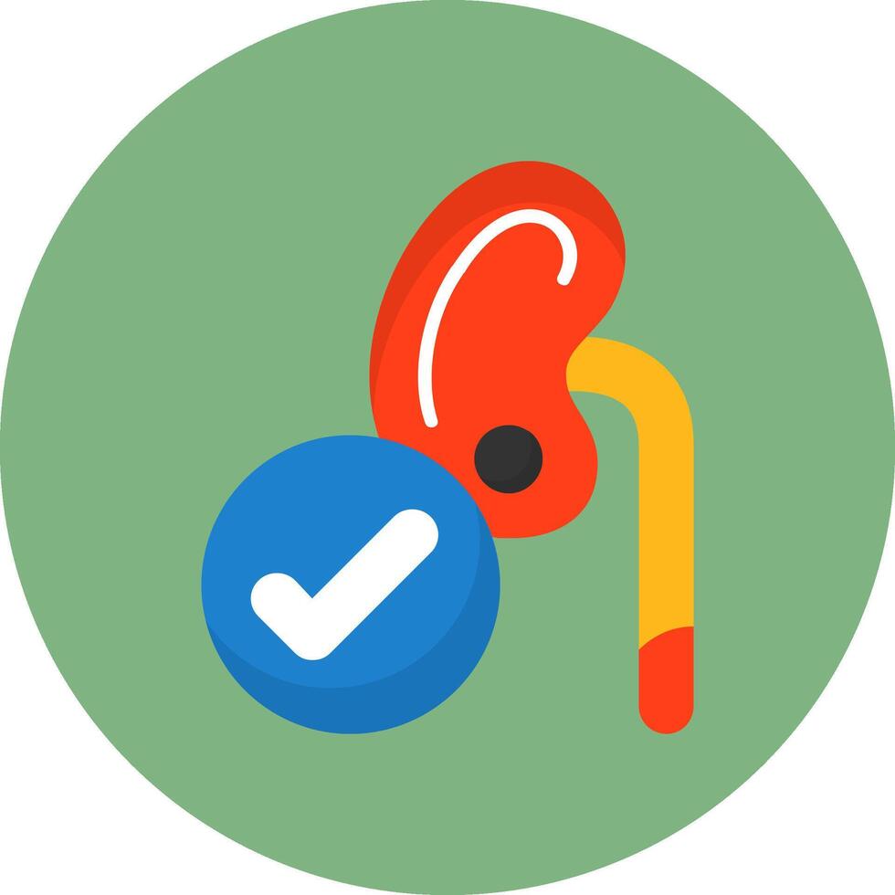 Kidney Flat Circle Style Icon vector