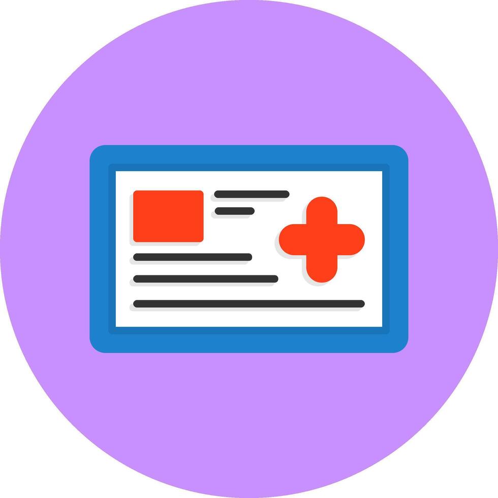 Medical card Flat Circle Style Icon vector