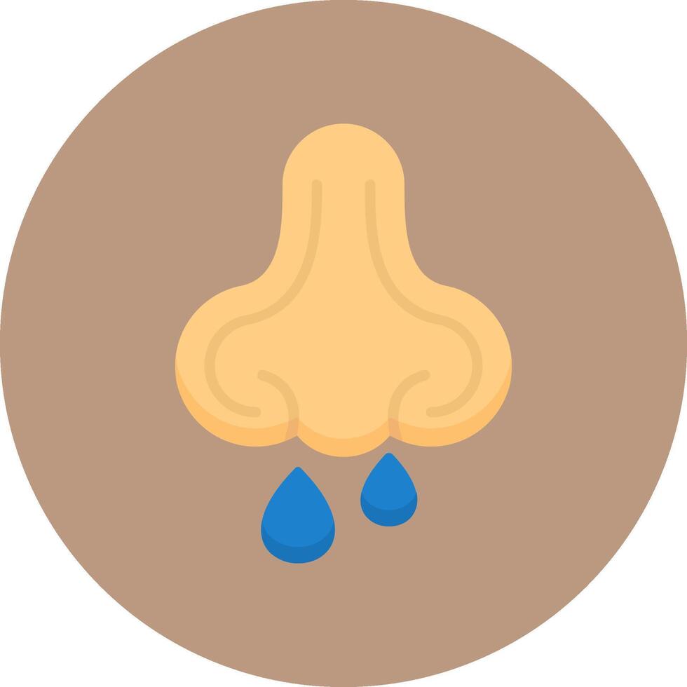 Nose bleeding Flat Circle Style Icon vector