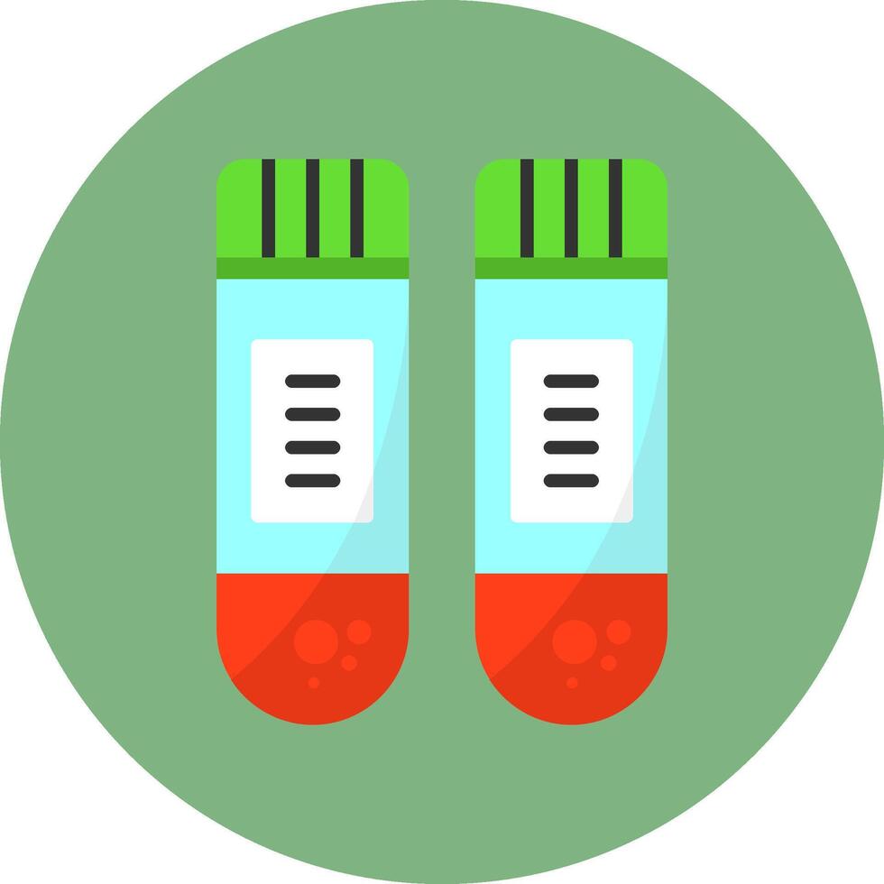Test tubes Flat Circle Style Icon vector