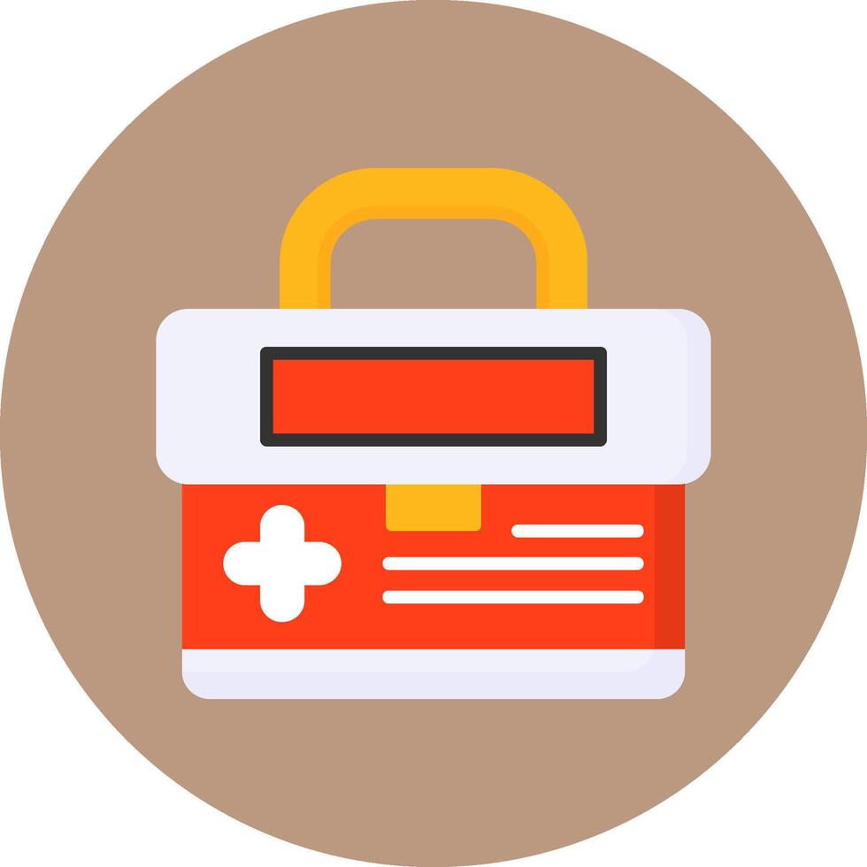 Medical Briefcase Flat Circle Style Icon vector