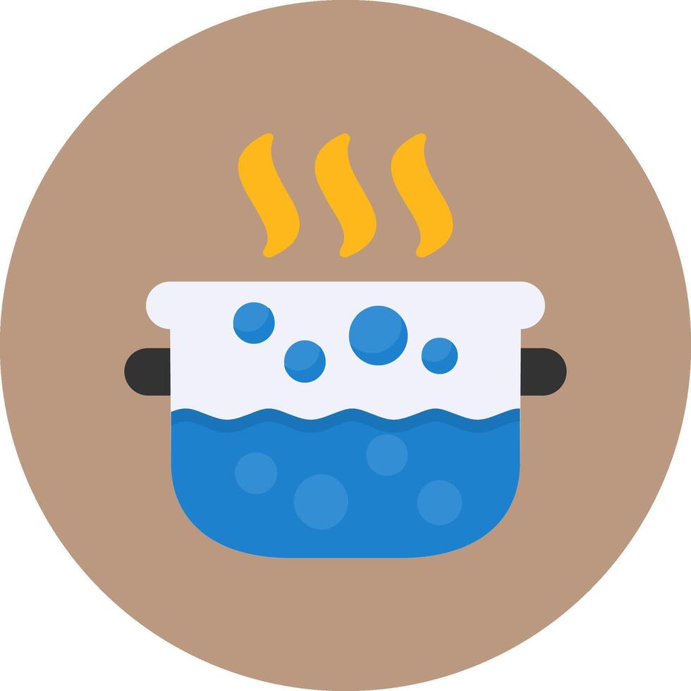 Water Boiling Flat Circle Style Icon vector
