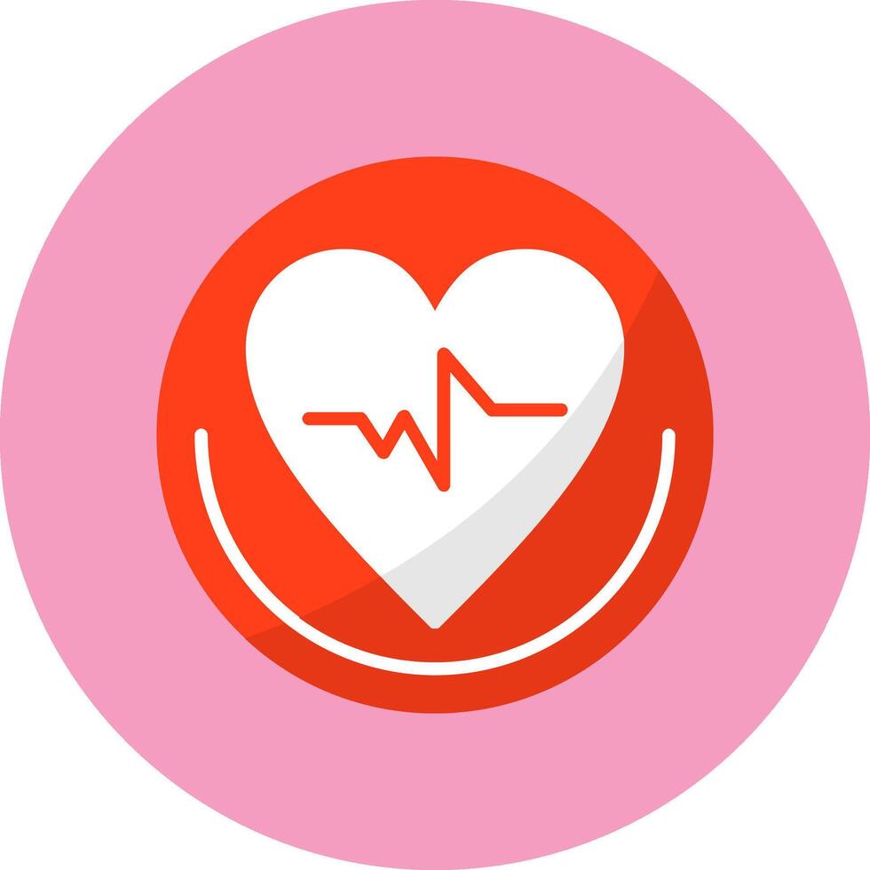 Ecg Flat Circle Style Icon vector