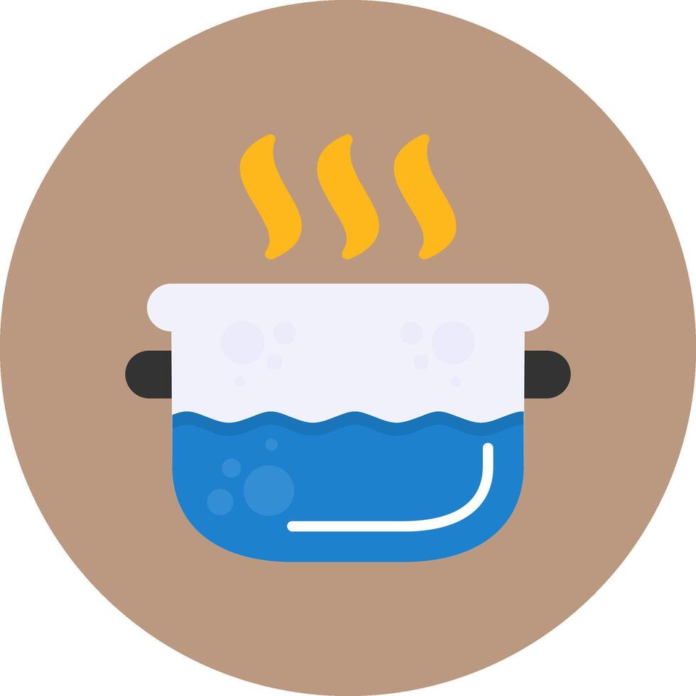 Steaming Flat Circle Style Icon vector