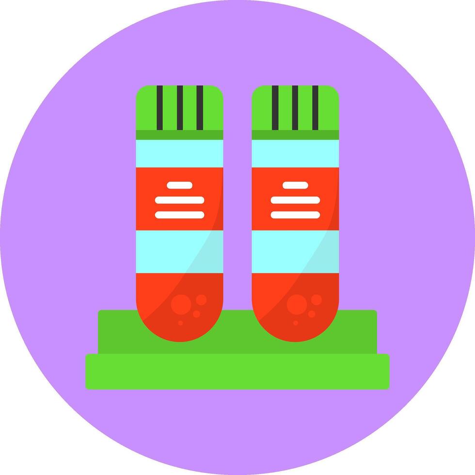 Test tube Flat Circle Style Icon vector