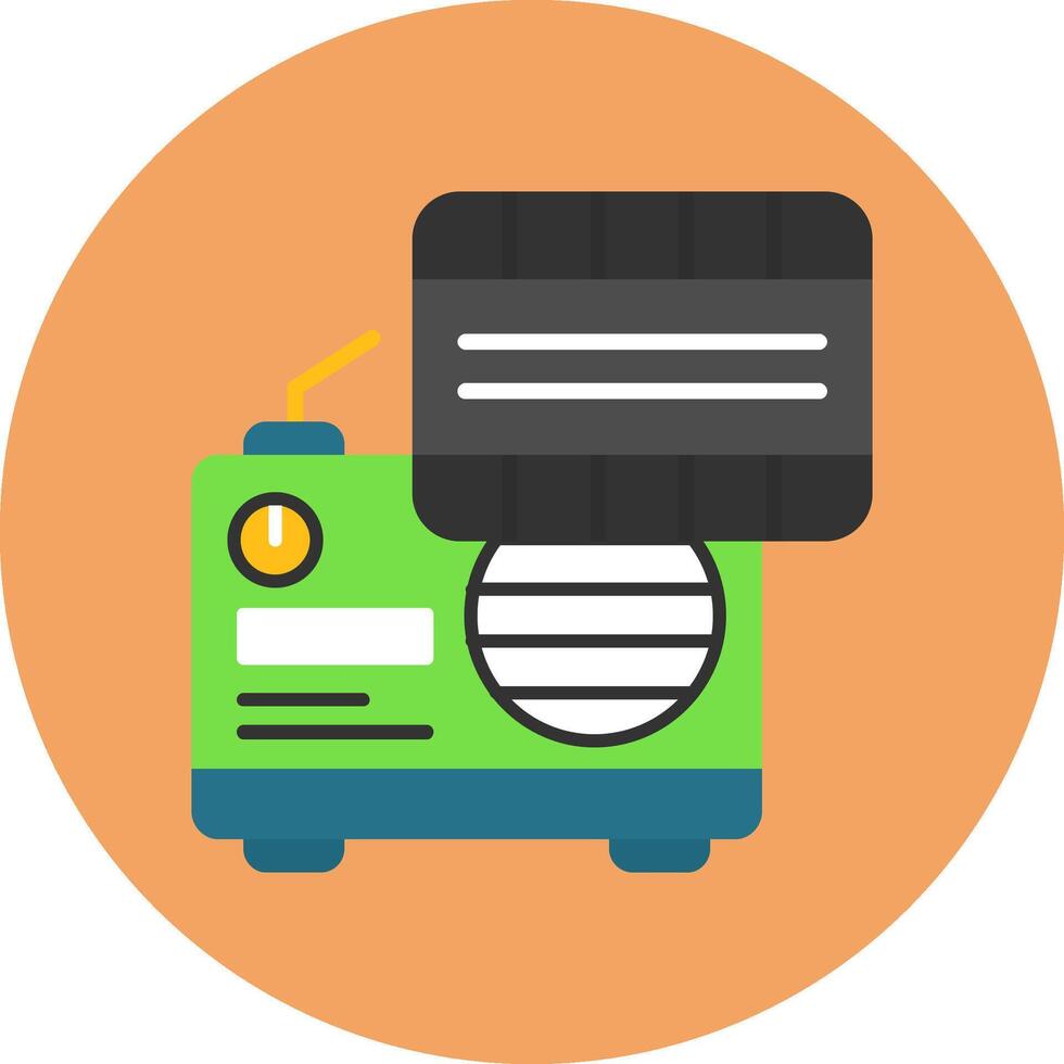 Media Flat Circle Style Icon vector