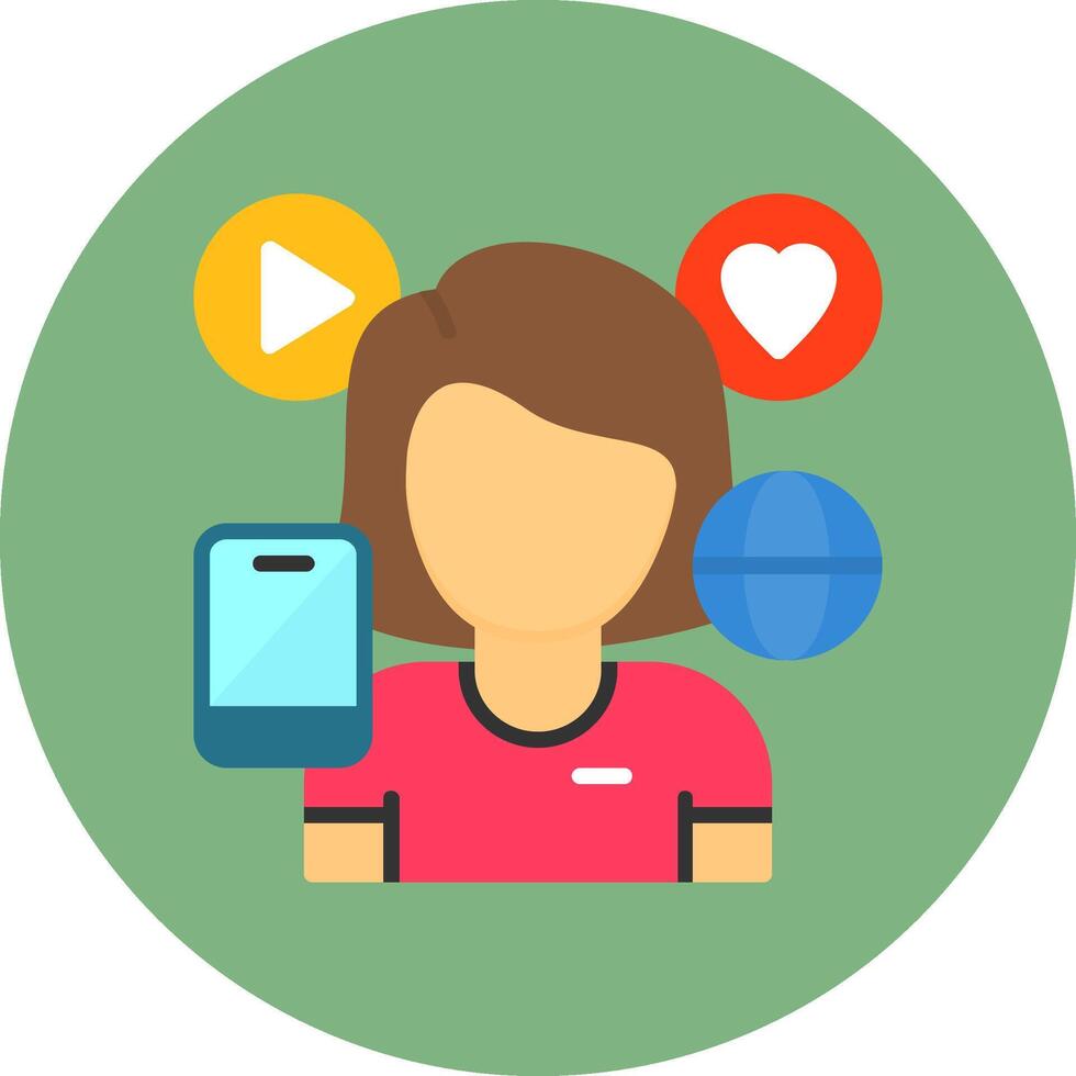 Female Flat Style Icon vector