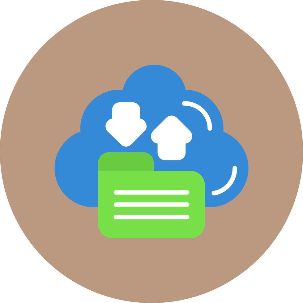 Cloud storage Flat Style Icon vector