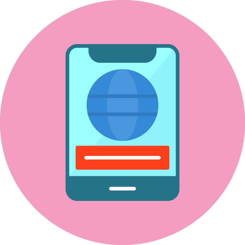 Mobile Phone Flat Circle Style Icon vector