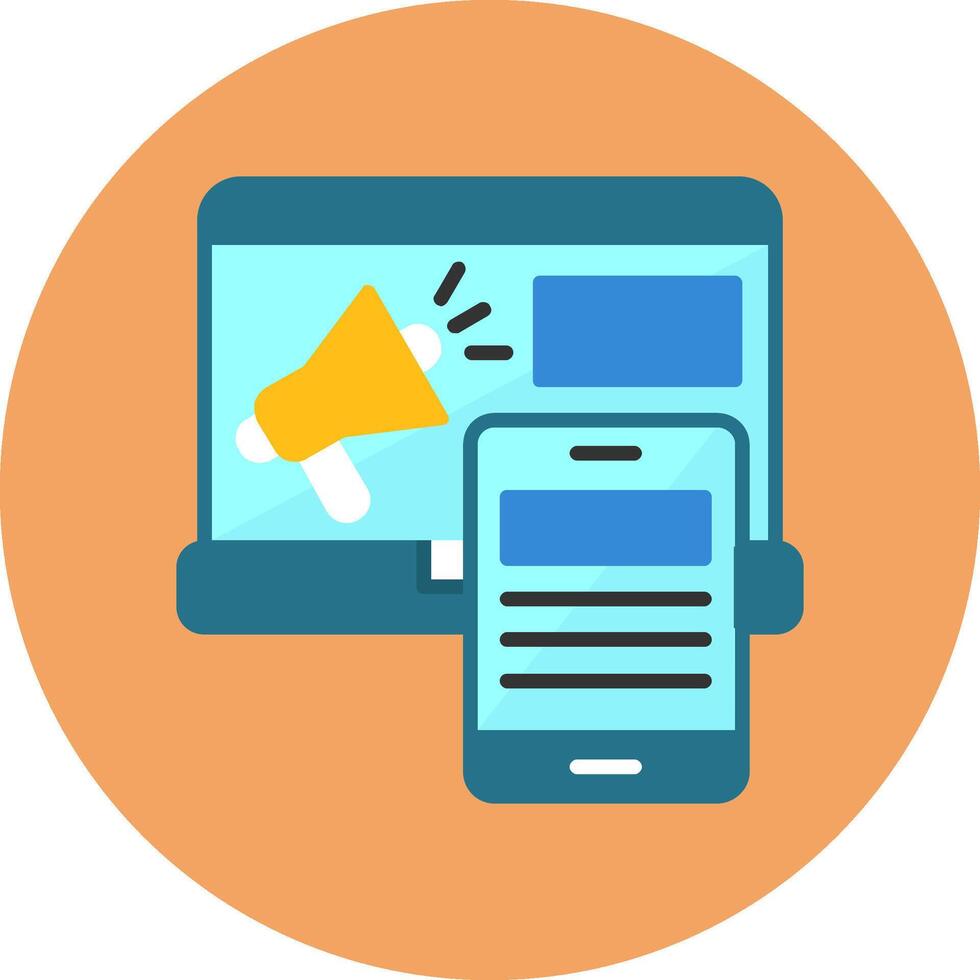 Digital marketing Flat Style Icon vector