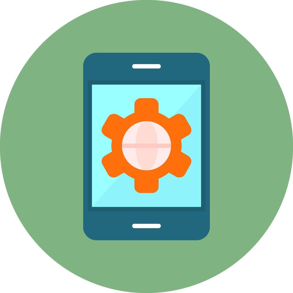 Smart phone Flat Circle Style Icon vector