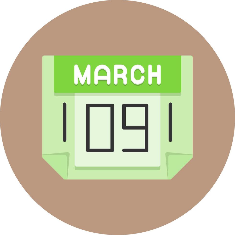 9 March Icon for Creative Projects vector
