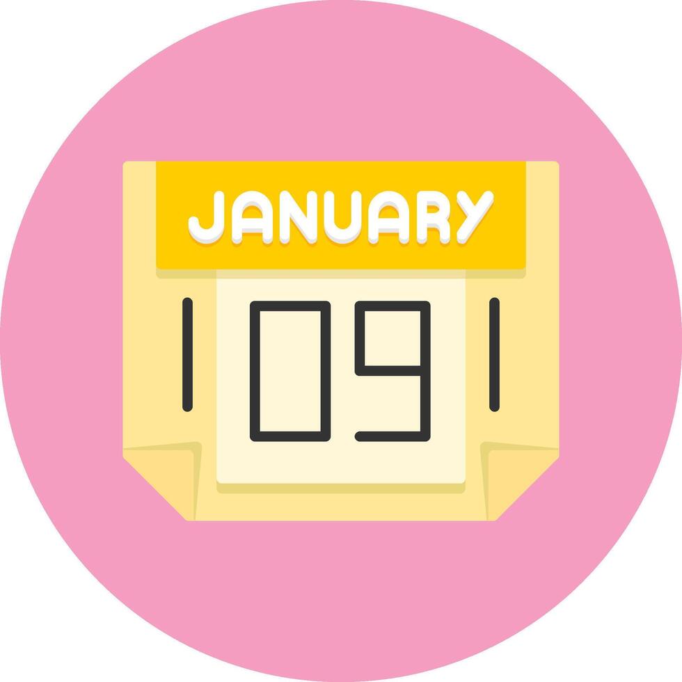 9 January Icon for Creative Projects vector
