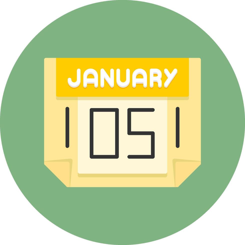 5 January Icon for Creative Projects vector