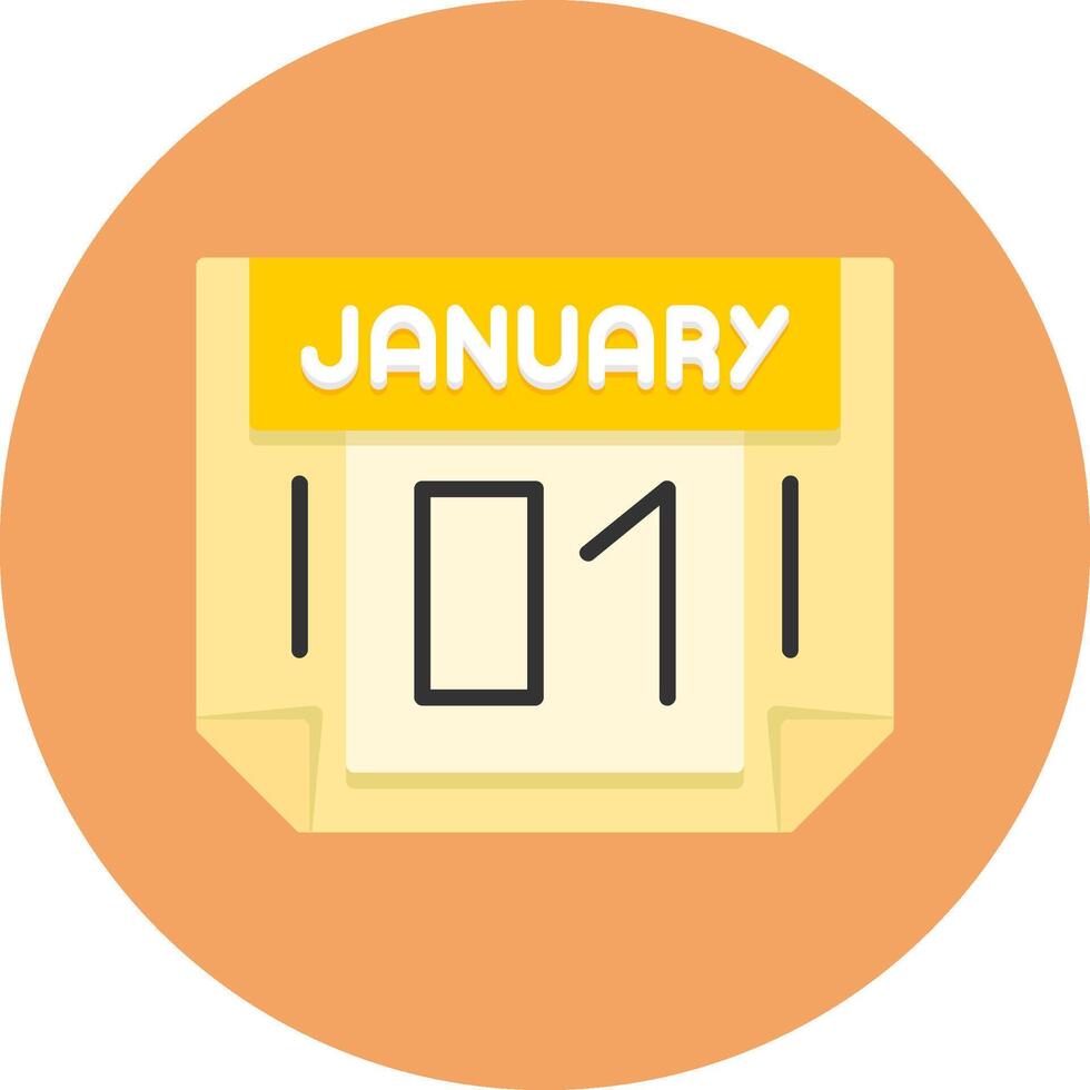 1 January Icon for Creative Projects vector