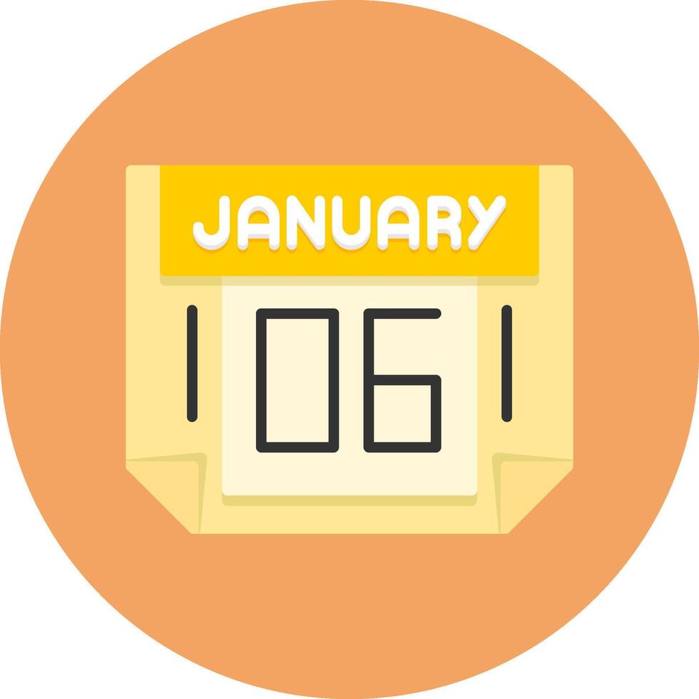 6 January Icon for Creative Projects vector