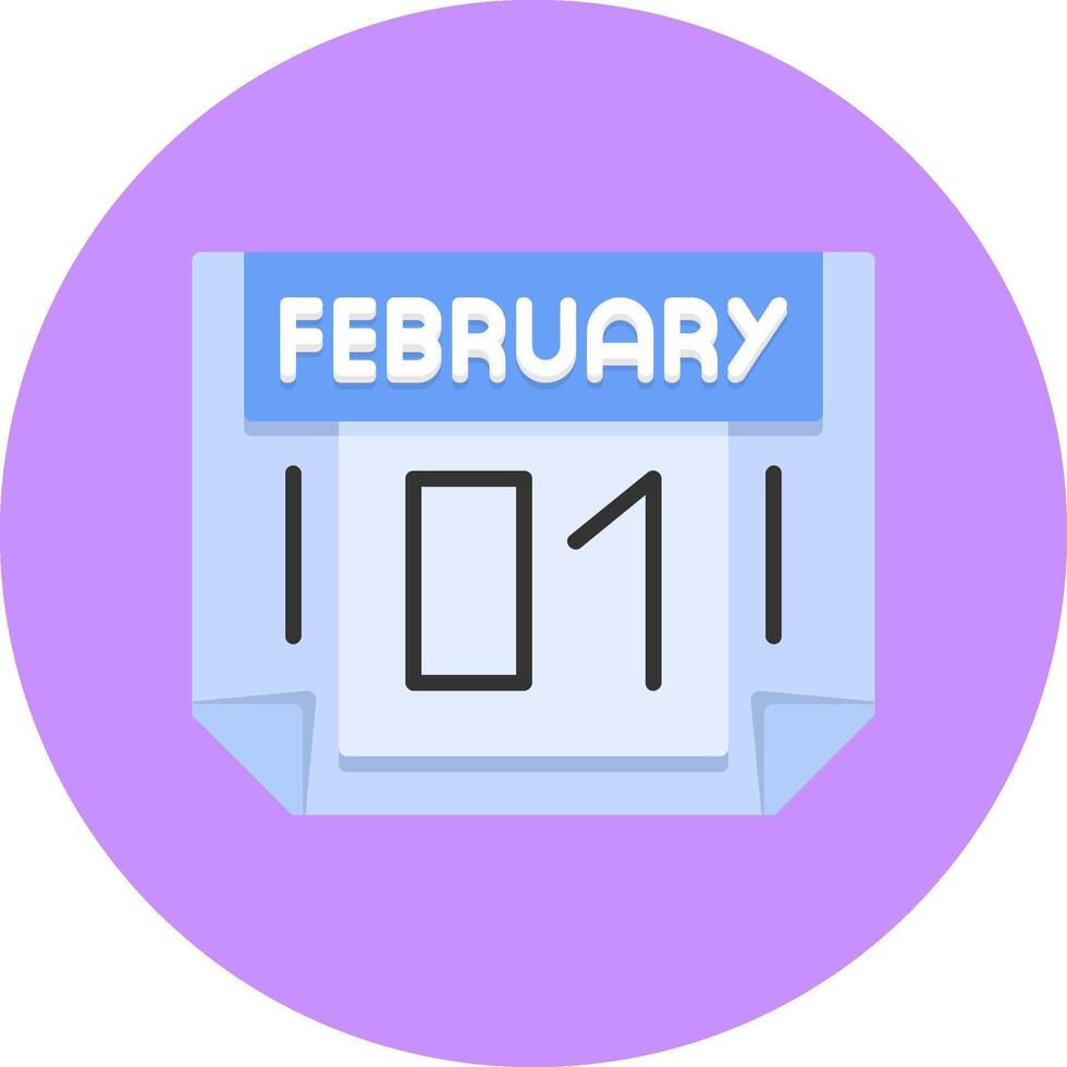 1 February Icon for Creative Projects vector