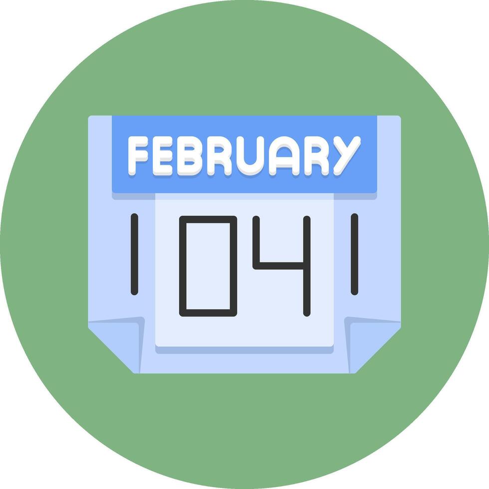 4 February Icon for Creative Projects vector