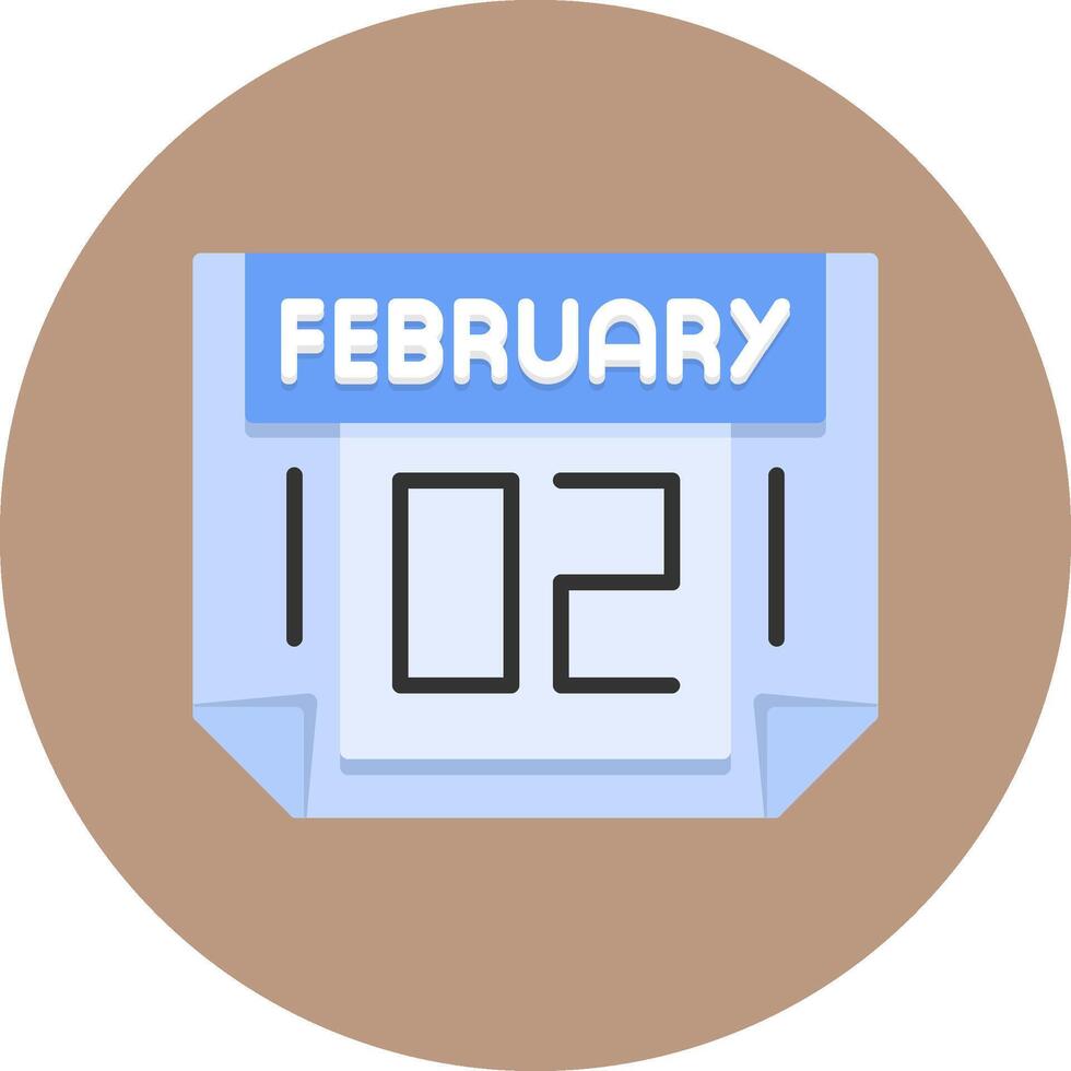 2 February Icon for Creative Projects vector