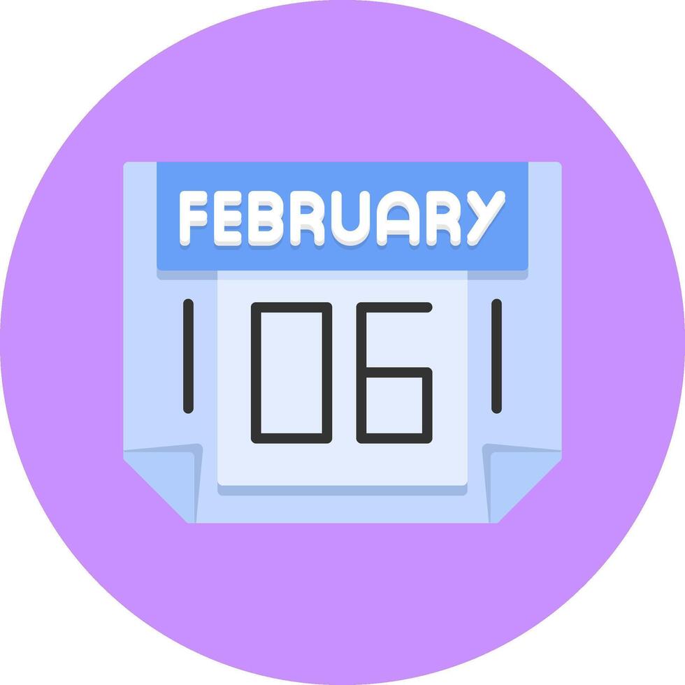 6 February Icon for Creative Projects vector