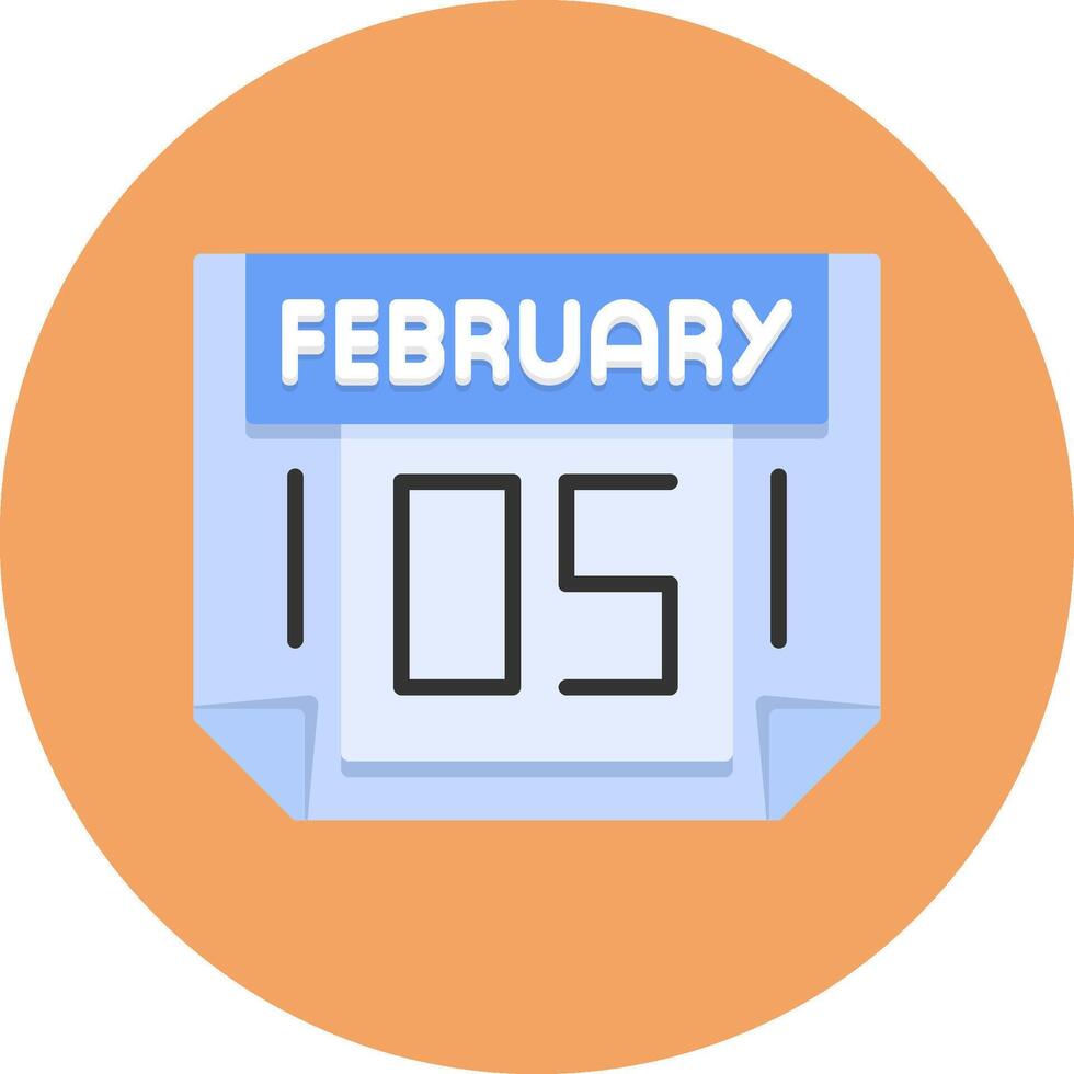 5 February Icon for Creative Projects vector