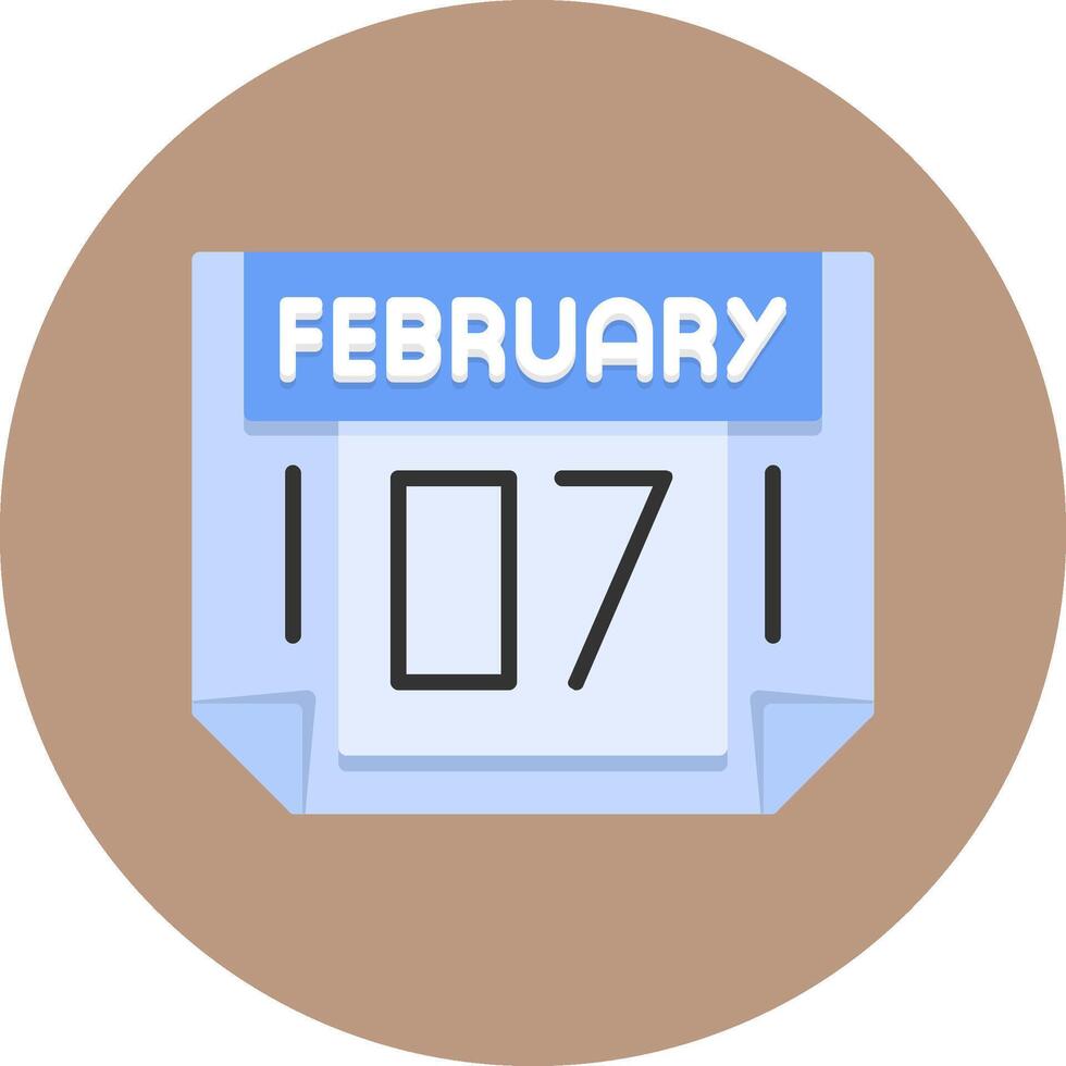 7 February Icon for Creative Projects vector