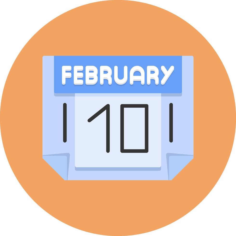10 February Icon for Creative Projects vector