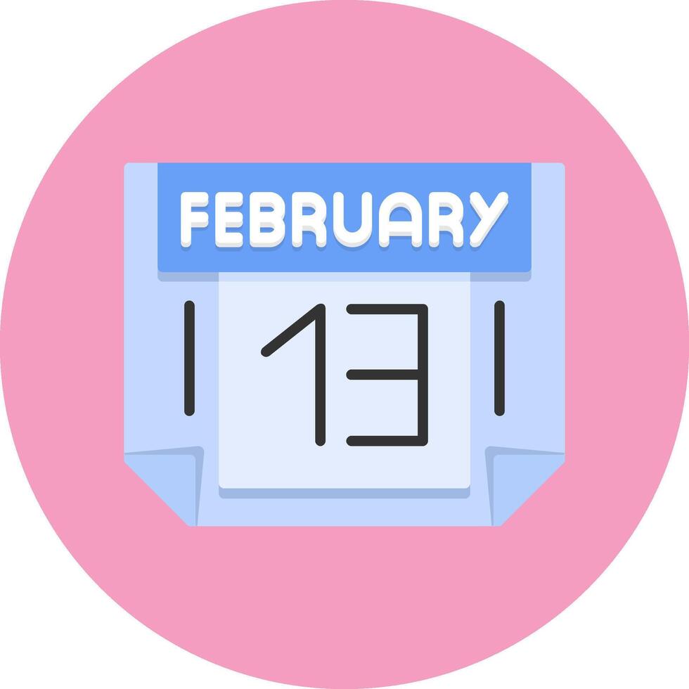 13 February Icon for Creative Projects vector