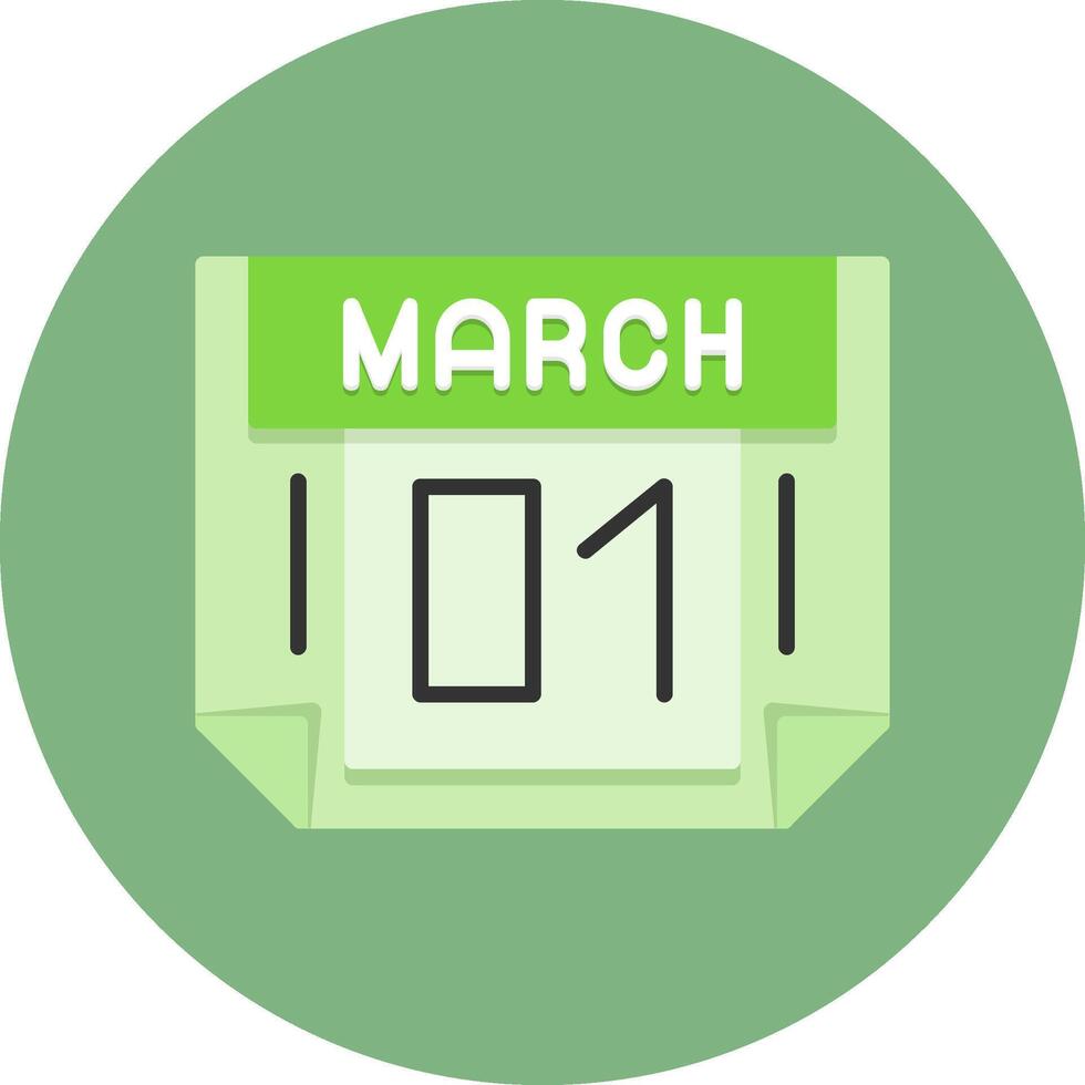 1 March Icon for Creative Projects vector