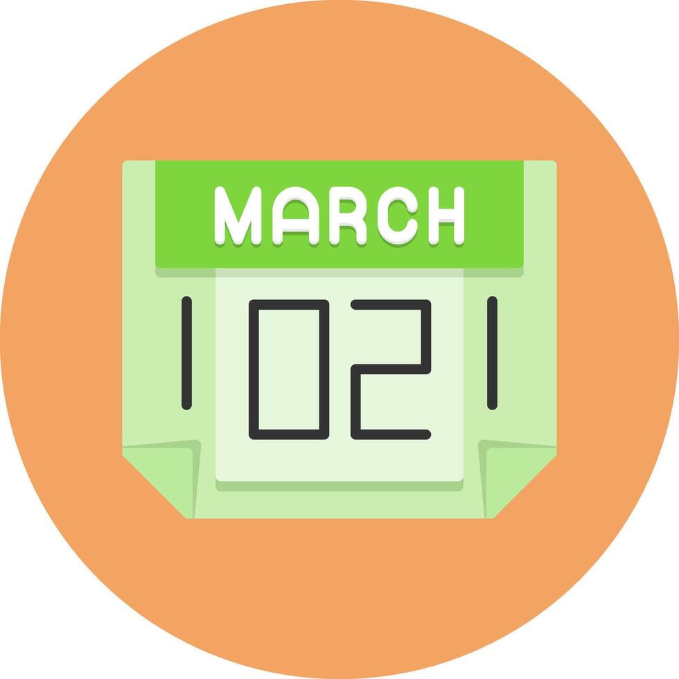 2 March Icon for Creative Projects vector