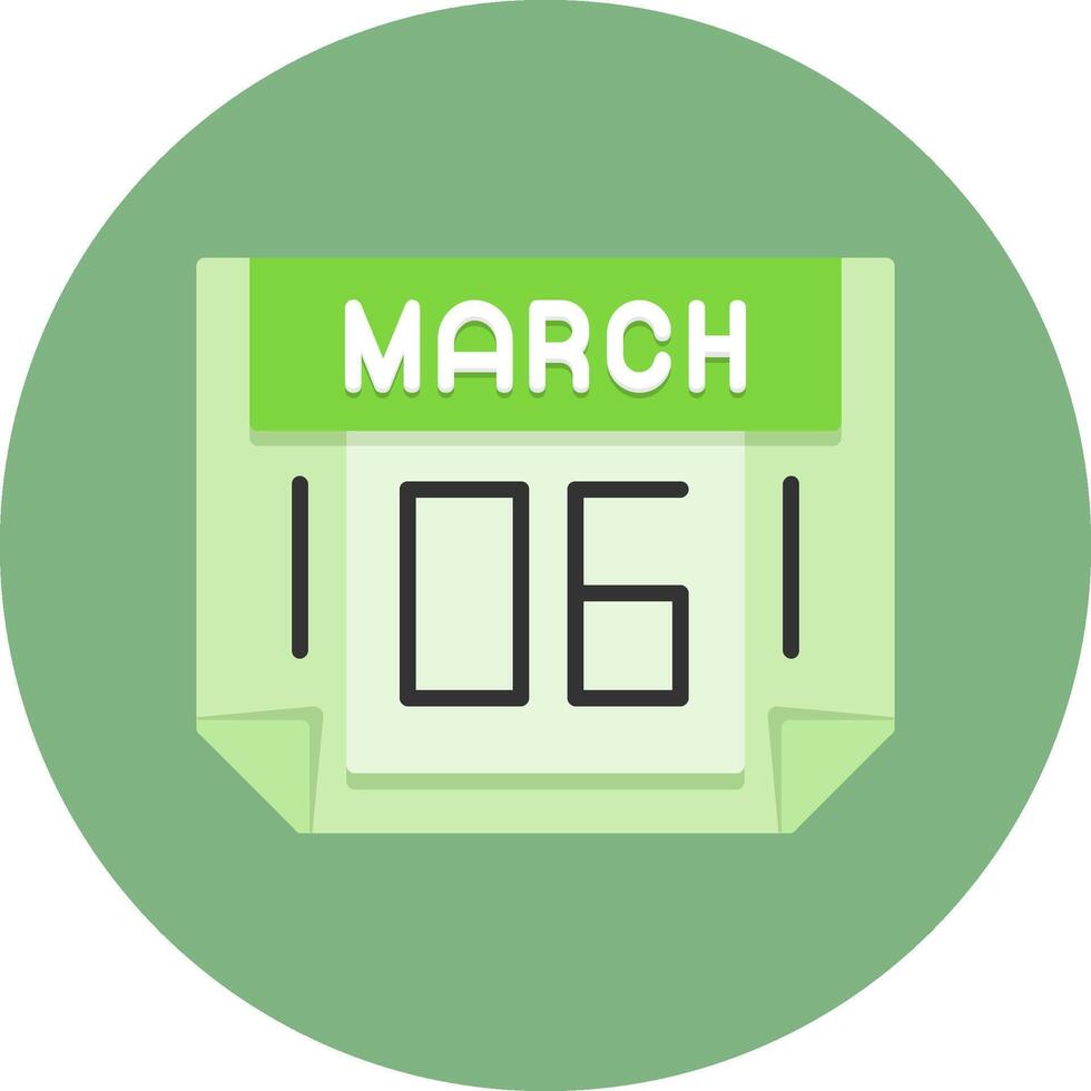 6 March Icon for Creative Projects vector