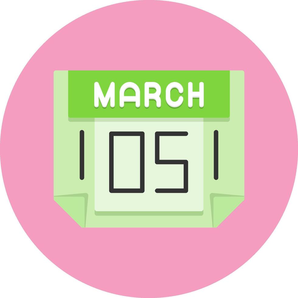 5 March Icon for Creative Projects vector