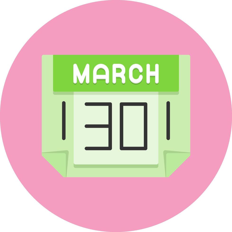 30 March Icon for Creative Projects vector