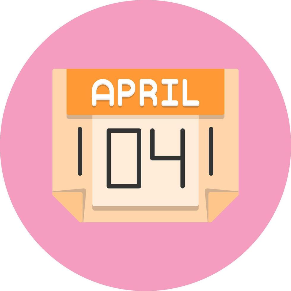4 April Icon for Creative Projects vector